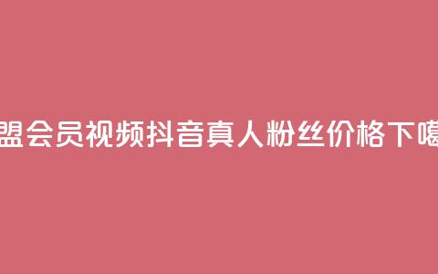 卡盟会员视频 - 抖音真人粉丝价格  第1张