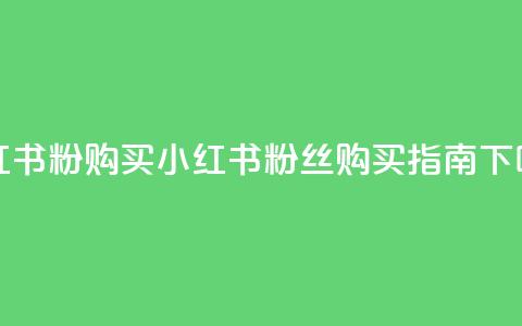 小红书500粉购买 - 小红书：500粉丝购买指南!  第1张