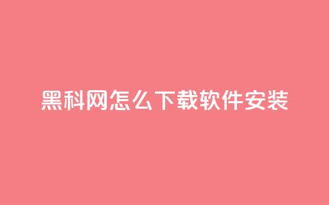 黑科网怎么下载软件安装,qq空间访客多 - 汇众卡盟 充抖音流量怎么充  第1张