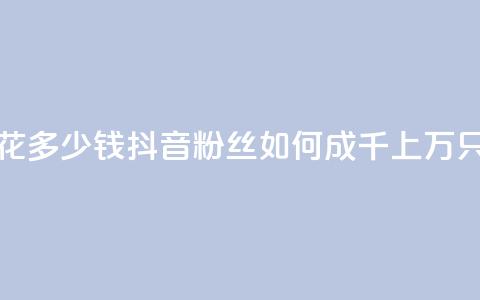 抖音粉丝一千花多少钱(抖音粉丝如何成千上万只花少钱？)  第1张