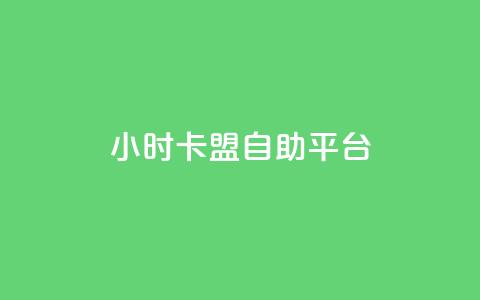 24小时卡盟自助平台 - 24小时自助卡盟平台规划指南!  第1张