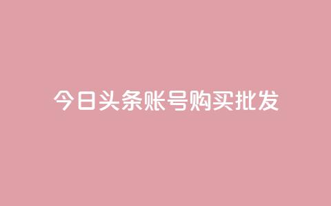 今日头条账号购买批发 - 今日头条账号批发购买指南与建议~  第1张