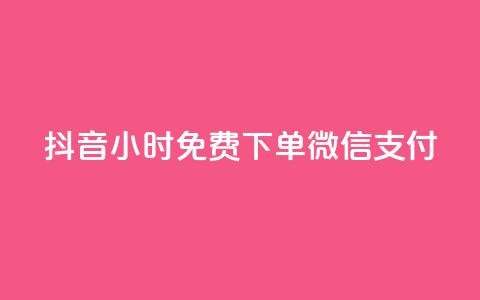 抖音24小时免费下单微信支付,24小时秒单业务平台免费 - qq业务网站梓豪 免费快手业务区  第1张