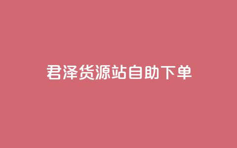 君泽货源站自助下单,闲鱼24小时自助商城 - ks网站平台 抖音全网最低价业务  第1张