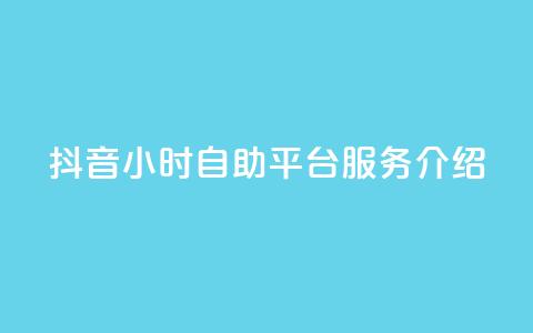 抖音24小时自助平台服务介绍  第1张