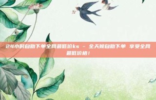 24小时自助下单全网最低价ks - 全天候自助下单 享受全网最低价格！