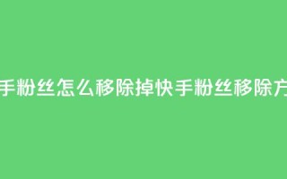 快手粉丝怎么移除掉(快手粉丝移除方法)