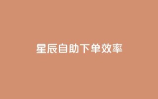 星辰自助下单，效率+