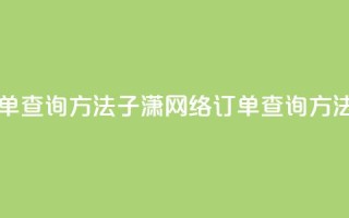 子潇网络下单的订单查询方法 - 子潇网络订单查询方法，轻松又快速~