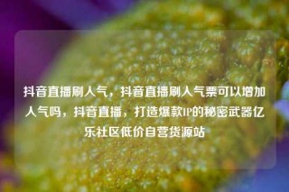 抖音直播刷人气，抖音直播刷人气票可以增加人气吗，抖音直播，打造爆款IP的秘密武器亿乐社区低价自营货源站