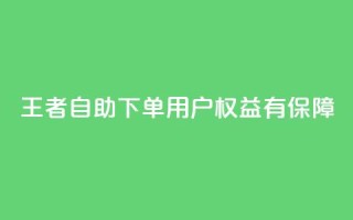 王者自助下单，用户权益有保障