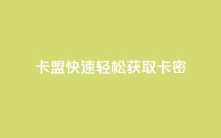 QQ卡盟——快速轻松获取卡密