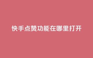 快手点赞功能在哪里打开,24小时自助下单秒到 - qq说说点赞自助平台有哪些 - 0元免费刷ks