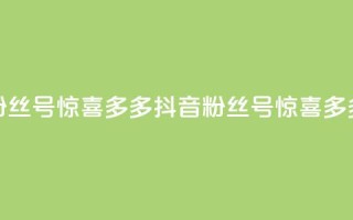抖音粉丝号 惊喜多多.cn(抖音粉丝号 惊喜多多专题)