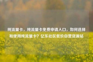 纯流量卡，纯流量卡免费申请入口，如何选择和使用纯流量卡？亿乐社区低价自营货源站