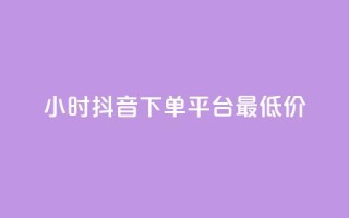 24小时抖音下单平台最低价 - 最便宜的24小时抖音下单平台~