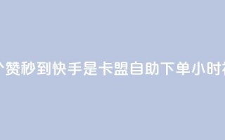 一元一百个赞秒到快手是 - 卡盟自助下单24小时视频vip