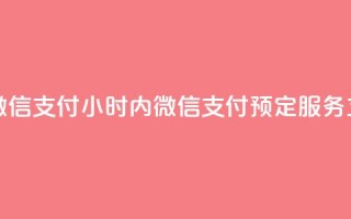 点赞24小时下单微信支付 - 24小时内微信支付 预定服务 立即赞购~