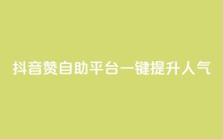 抖音赞自助平台：一键提升人气