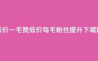低价Ks一毛1000赞 - 低价Ks每1毛粉丝1000提升~