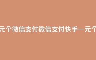 快手点赞一元100个微信支付 - 微信支付，快手一元100个赞数！