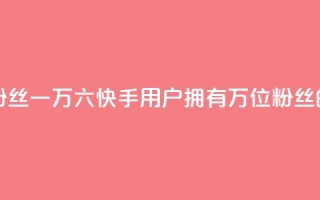 快手粉丝一万六(快手用户拥有1.6万位粉丝的窍门)