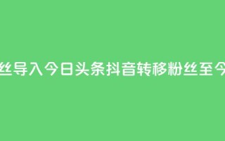 抖音粉丝导入今日头条(抖音转移粉丝至今日头条)