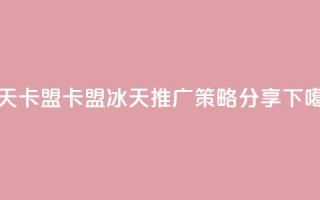 冰天卡盟 - 卡盟冰天SEO推广策略分享！