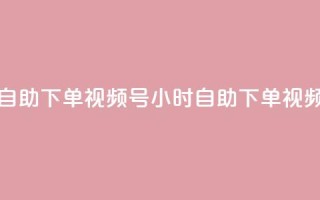 24小时低价自助下单视频号(24小时自助下单视频号超低价)
