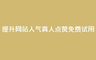 提升网站人气，ks真人点赞免费试用 - 免费试用ks点赞提升网站人气
