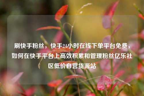 刷快手粉丝	，快手24小时在线下单平台免费，如何在快手平台上高效积累和管理粉丝亿乐社区低价自营货源站  第1张