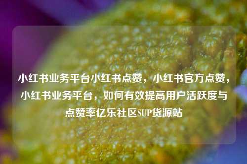 小红书业务平台小红书点赞	，小红书官方点赞，小红书业务平台，如何有效提高用户活跃度与点赞率亿乐社区SUP货源站  第1张