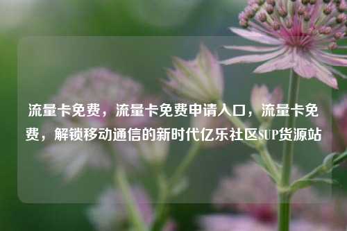 流量卡免费	，流量卡免费申请入口，流量卡免费，解锁移动通信的新时代亿乐社区SUP货源站  第1张